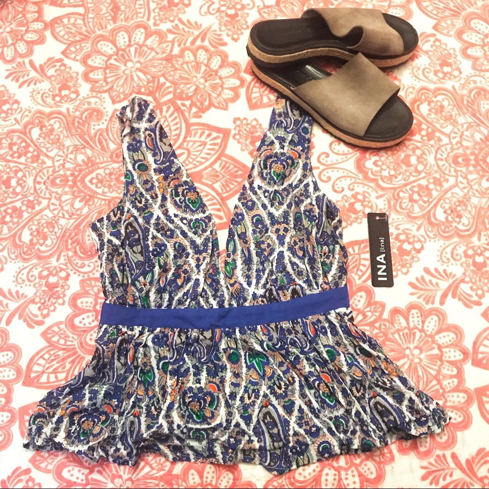 INA floral patterned plunge tank
